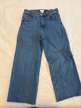 H&M Light Blue High-Rise Ankle Denim Jeans